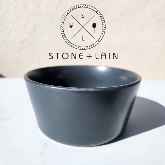 NEW Stone Lain Stoneware Round Bowl Dinnerware Gray Replacement Matte Minimalist - Picture 1 of 12